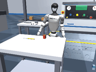 unified robot picks a block from the table