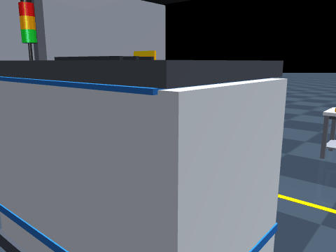 robot walking to the workbench
